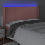  LED uzglavlje ružičasto 183x16x118/128 cm baršunasto | shoptok.hr