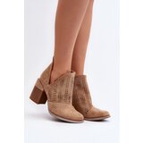 Boto Women's Beige Openwork Ankle Boots with Stiletto Heels Niartima | Shoptok.si