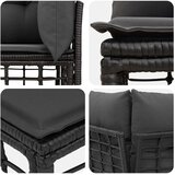 Vanjski loveseat s jastukom 2 pcs Crna i tamno siva poliratan | shoptok.hr