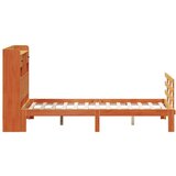  Knjižna postelja brez vzmetnice vošč. rjava 135x190 cm borovina, (21653634) | Shoptok.si