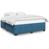 vidaXL Posteljni okvir modra 200x200 cm žamet | Shoptok.si