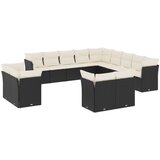  13-dijelni set vrtnih sofa s jastucima poliratan crni | shoptok.hr