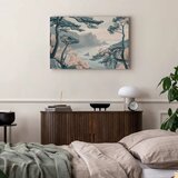  Slika - Mountainous Coast with Trees and Rocks in Light Pastel Blues 60x40 Standard | shoptok.hr