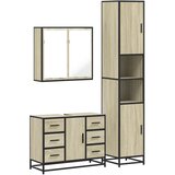  3-dijelni set kupaonskog namještaja boja hrasta sonome drveni | shoptok.hr