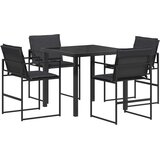  Vrtni set za objed 5 pcs Crna i tamno siva 80 x 80 x 73 cm | shoptok.hr