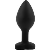Sunfo silikonski analni dildo s kamenom u obliku srca (crno-safirno) | shoptok.hr