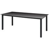 In vrtni stol crni 190 x 90 x 74 cm aluminijum i staklo Cijene