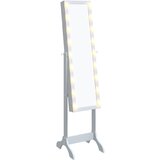 Maison Chic Prostostoječe Ogledalo - Zrcalo - Kozmetično ogledalo z LED lučkami belo 34x37x146 cm, (21697902) | Shoptok.si