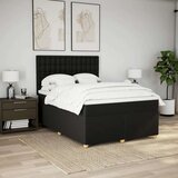  Krevet s oprugama i madracem crni 160x200 cm od tkanine | shoptok.hr