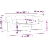  Trosjed s jastucima crni 180 cm od mikrovlakana | Eponuda.com