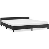 Maison Chic Posteljni okvir - Dvoposteljna postelja - Zakonska postelja z vzglavjem brez vzmetnice črn 180x200 cm, (21694595) | Shoptok.si