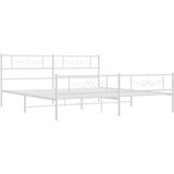  Metalni okvir kreveta uzglavlje i podnožje bijeli 183x213 cm | shoptok.hr