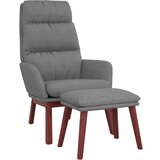  Stol za sproščanje s stolčkom svetlo sivo blago, (20935295) | Shoptok.si