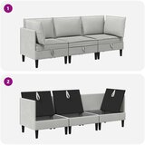  Set namještaja za dnevni boravak 3 pcs Svjetlosiva Tkanina | Eponuda.ba