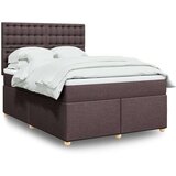 vidaXL Krevet s oprugama i madracem tamnosmeđi 140x200 cm tkanina | shoptok.hr