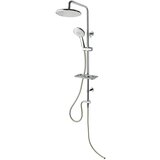 CAMARGUE pršni set z nadglavno prho samso marielyst (krom, sijaj, cev 150 cm, 3 funkcije, s poličko, višina 75 cm) Cene