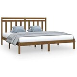  Posteljni okvir medeno rjav iz trdnega lesa 200x200 cm, (20647256) | Shoptok.si