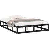  Okvir za krevet crni 120 x 200 cm od masivnog drva | shoptok.hr
