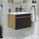 Hanah home kupatilski ormarić sa lavaboom 1907, 65 cm, atlantski bor / antracit Cene