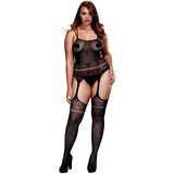 BACI Plus Size - profinjeni, prugasti mrežasti set - crni (XL-XXL) | shoptok.hr