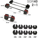  Sgr40 pro set 2u1 bučice 40 kg hms | shoptok.hr