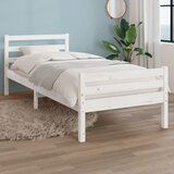 Maison Chic Posteljni okvir - Enojna postelja - Postelja za odrasle bel iz trdnega lesa 100x200 cm-J6330, (21771685) | Shoptok.si