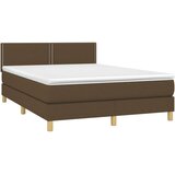  box spring s madracem LED tamnosmeđi 140x200 cm tkanina | shoptok.hr