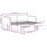 vidaXL dnevni krevet na razvlačenje s ladicama krem 90x200 cm tkanina | shoptok.hr
