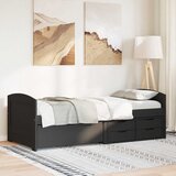  Dnevni krevet s 5 ladica bez madraca "IRUN" crni 90x200 cm | shoptok.hr