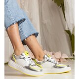  Silver women's sneakers with neon accents Zorra | Shoptok.si