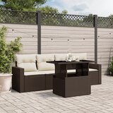  5-dijelni set vrtnih sofa s jastucima poliratan smeđi | shoptok.hr