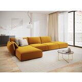 Mazzini Sofas Gorčično rumena žametna kotna sedežna garnitura z ležalnikom (levi kot) Vanda – | Shoptok.si
