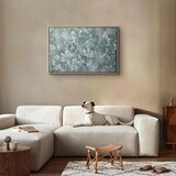  Slika - Ornaments in Worn Muted Turquoises: Delicate Plant Pattern 60x40 U prirodnom drvenom okviru | shoptok.hr