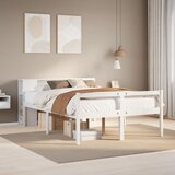 vidaXL Krevet s regalom z knjige bez madraca bijeli 150x200cm borovina Cijene