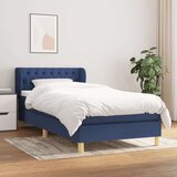 vidaXL Krevet s oprugama i madracem plavi 100 x 200 cm od tkanine | shoptok.hr