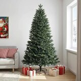  Umjetno božićno drvce s nogom 240 cm PVC i metal Zelena - 240 cm bez LED svjetala | shoptok.hr