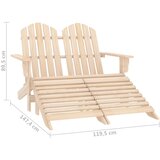  Vrtni dvosjed Adirondack od jelovine s otomanom | shoptok.hr