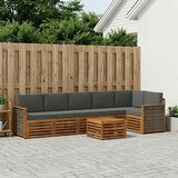  Set vanjskih sofa 6 kom. Prirodna i antracit Bijela | Shoptok.si