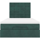 vidaXL Otomanski posteljni okvir z vzmetnicami zelen 120x190cm žamet, (21609523) | Shoptok.si