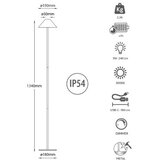 Kelu Liberty lampa, maxi aluminijska svjetiljka s crnom baterijom od 3W | shoptok.hr