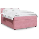 vidaXL Box spring postelja z vzmetnico roza 140x200 cm žamet Cene