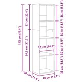  Regal za knjige boja hrasta 40x30x152 cm od konstruiranog drva | Eponuda.com