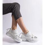 Gemre White women's sneakers with glitter Agar | Shoptok.si