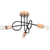 Nice Lamps Črna/v naravni barvi stropna svetilka 14x56 cm Tumber – Cene