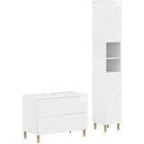  Set kupaonskih ormara od 2 dijela DELFT Bijela visokog sjaja | shoptok.hr