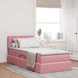 vidaXL Postelja s shranjevanjem z vzmetnico Roza 100 x 200 cm Žamet, (5000100471) | Shoptok.si