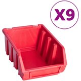 vidaXL 103-dijelni set kutija za pohranu sa zidnim pločama crveno-crni | shoptok.hr