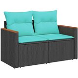 vidaXL Vrtna garnitura - 7-dijelni set vrtnih sofa od poliratana s jastucima crni - Crna 1 | shoptok.hr