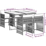  5-dijelni vrtni blagovaonski set s jastucima poliratan smeđi | shoptok.hr