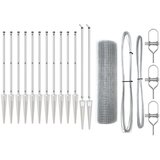 vidaXL Ograjni steber Komplet 2 Pocinkan Pocinkano jeklo Velik | Shoptok.si